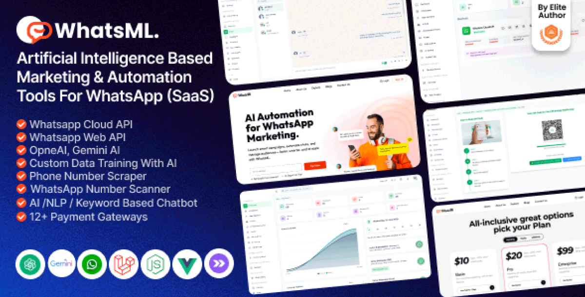WhatsML – AI-Based Marketing & Chat Automation & Bulk Sender Tools for WhatsApp (SaaS)