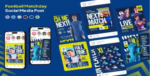 Football Match Day Social Media Templates