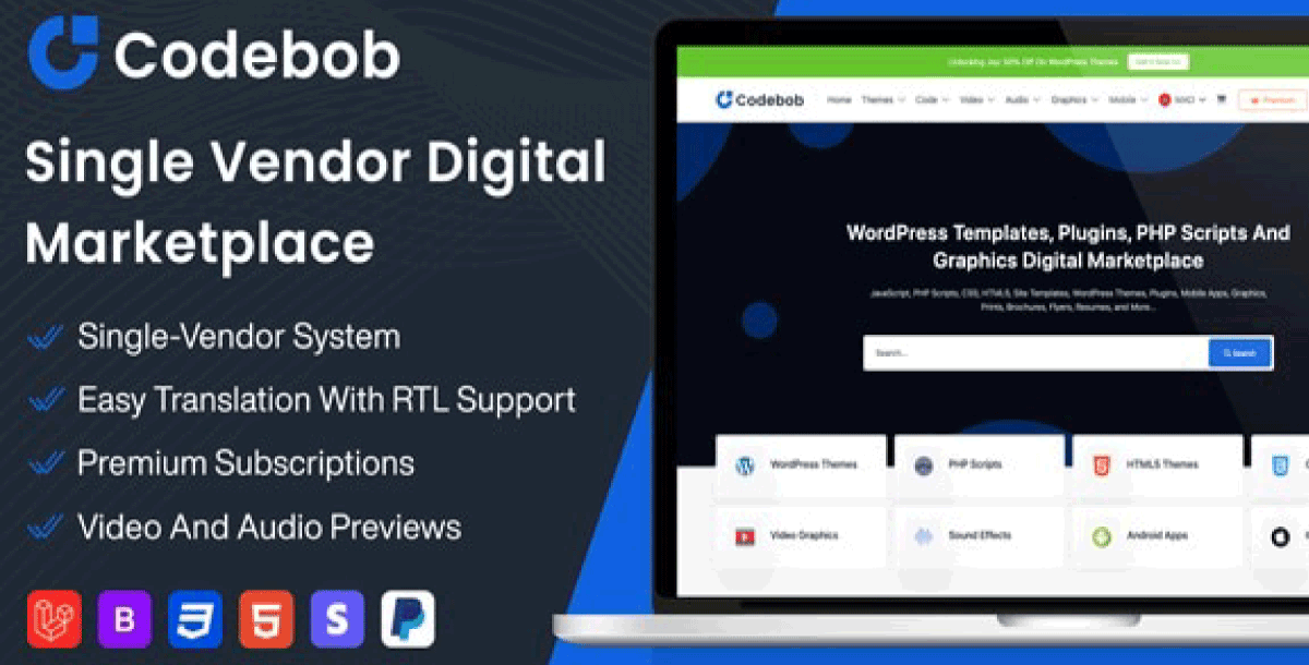 Codebob - Single-Vendor Digital Marketplace