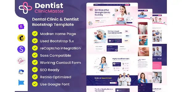 Dentist & Dental Clinic Landing Page Template